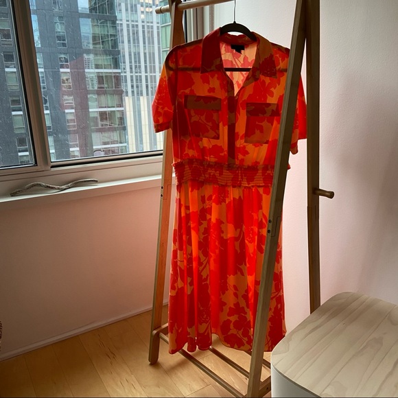 Halogen x Atlantic Pacific Orange Shirt Dress - Picture 9 of 11